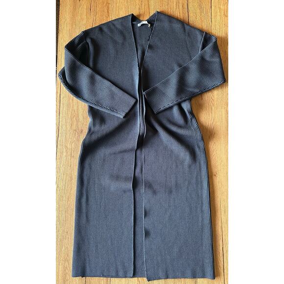 ZARA Midnight Blue Long Knit Cardigan Size Small - Picture 2 of 5